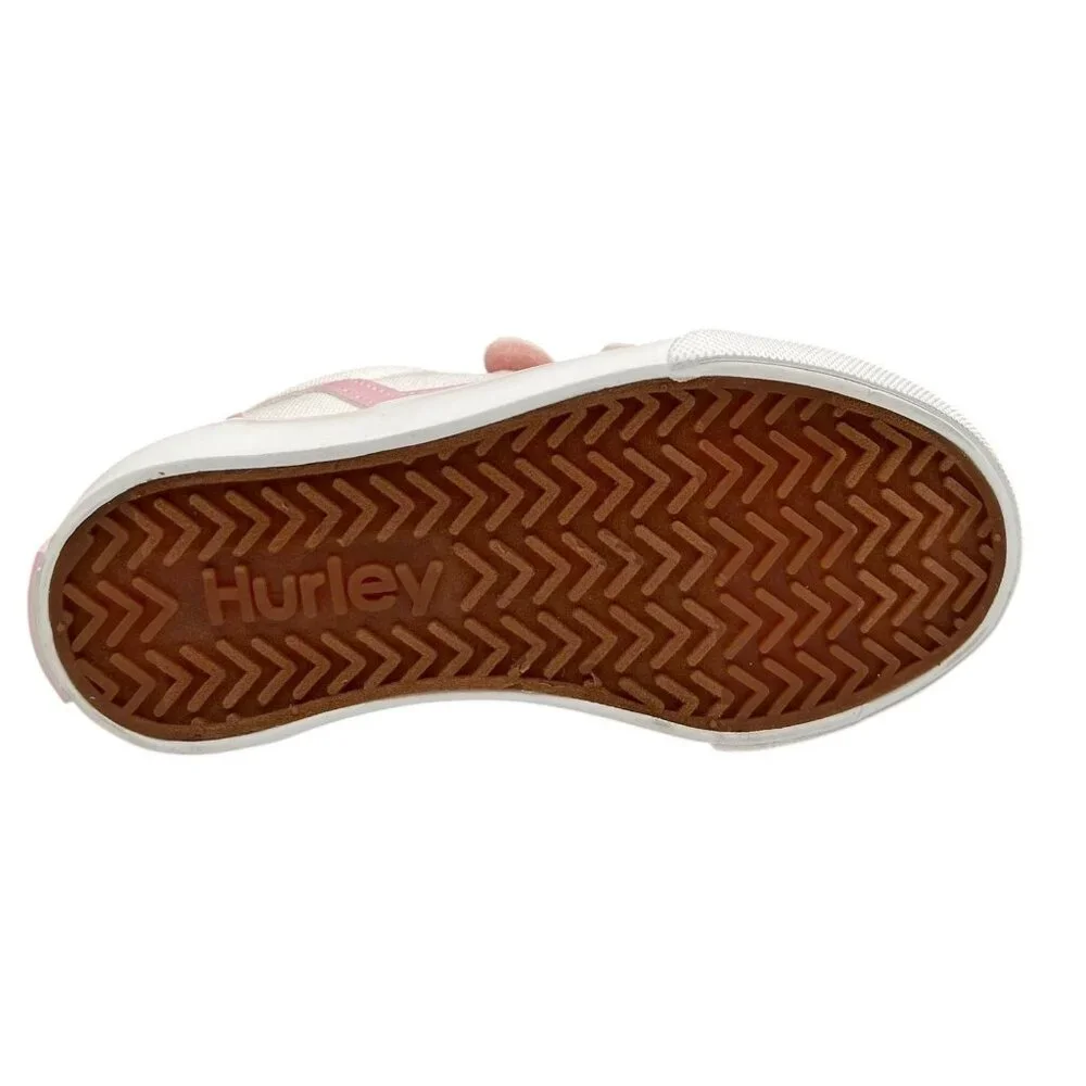Hurley Toddler Girls Slip-on Canvas Sneakers Size 9-10 Pink-White Casual Comfort